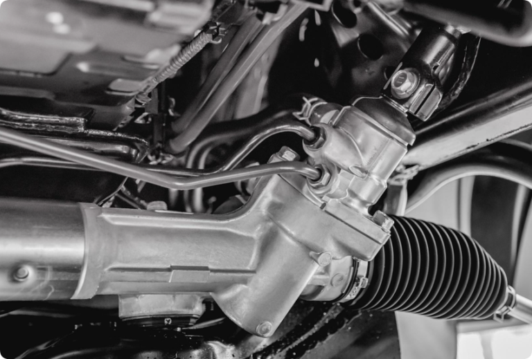 steering rack installed under vehicle chassis